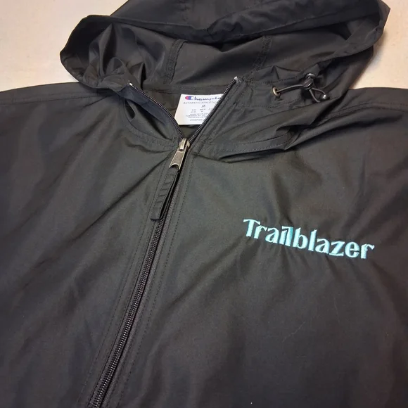 Champion Hooded Anorak Pullover - Black with Teal "Trailblazer" - Picture 4 of 9